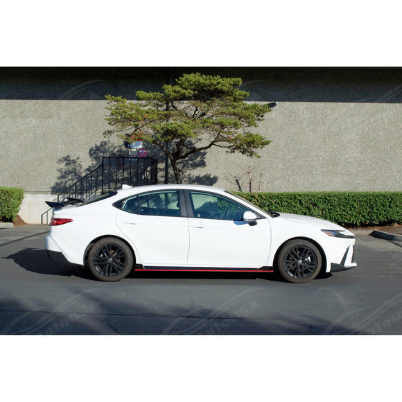 Performance Side Skirt Bottom Extension Gloss Black with Red Trim for 2027 Toyota Camry
