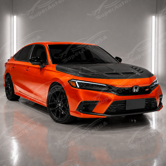2023-2026 Honda Civic / Si - Carbon Fiber VRS Style Vented Hood