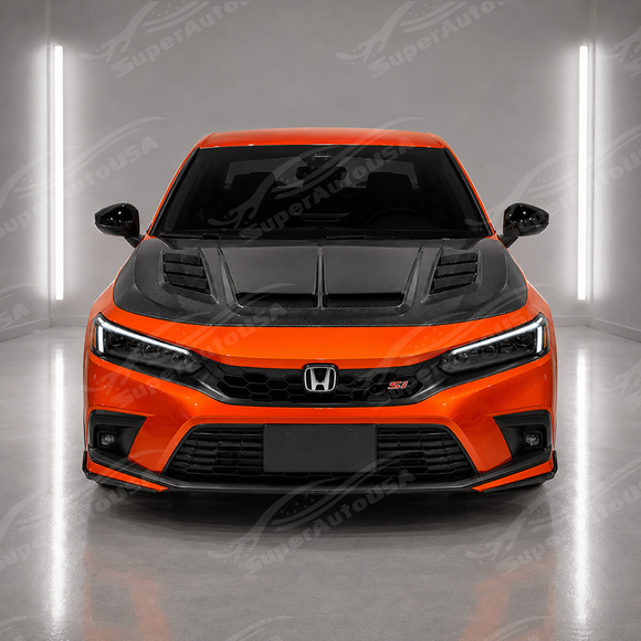 2023-2026 Honda Civic / Si - Carbon Fiber VRS Style Vented Hood