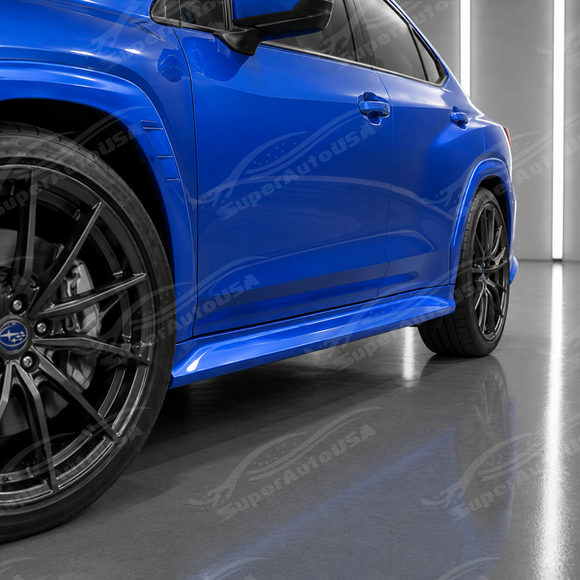 2022-2026 Subaru WRX VB - Painted Rocker Molding Replacement Side Skirts - World Rally Blue - K7X