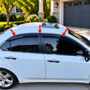 Fit 2009-2014 Acura TSX Chrome Trim Vent Window Rain Visors Wind Guards Shade Sun Deflectors-5
