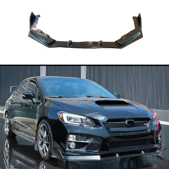 PU Front Splitter Spoiler Lip Black Fits Subaru WRX STI (2015-2021)