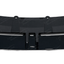 Detailed close-up of the mirror-finish gloss black clear coat on the SuperAutoUSA front lip splitter