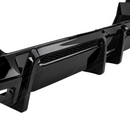 Detailed close-up of the mirror-finish gloss black clear coat on the SuperAutoUSA rear bumper diffuser