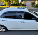 Fit 2009-2014 Acura TSX Chrome Trim Vent Window Rain Visors Wind Guards Shade Sun Deflectors-3