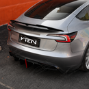 Detailed close-up of the mirror-finish gloss black clear coat on the SuperAutoUSA rear diffuser panel