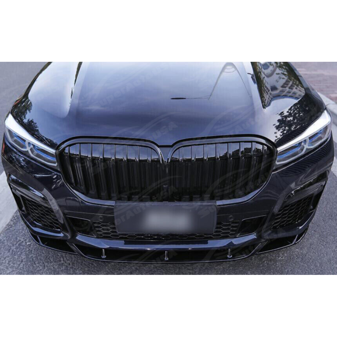 For 2020-2022 BMW 7 Series G12 Gloss Black Front Bumper Lip Spoiler