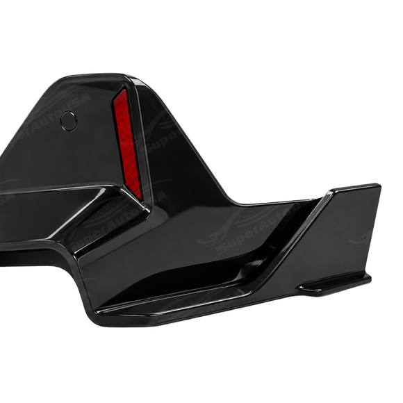 Detailed shot of the precision exhaust outlet openings accommodating stock or quad tailpipe tips