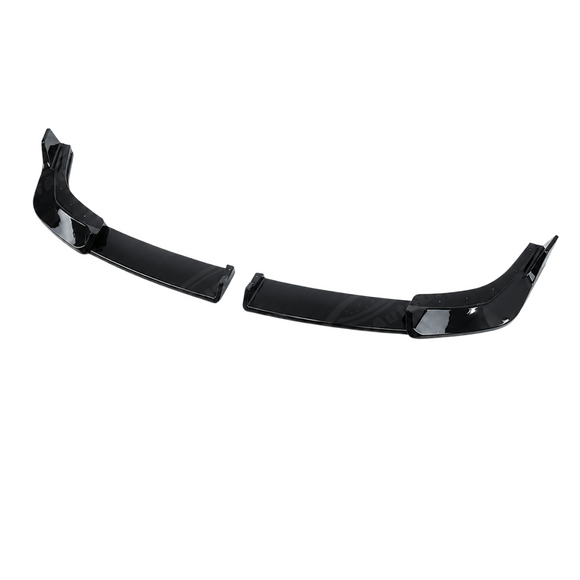 Reflective UV-resistant high-gloss top coat on the SuperAutoUSA front splitter under outdoor sunlight