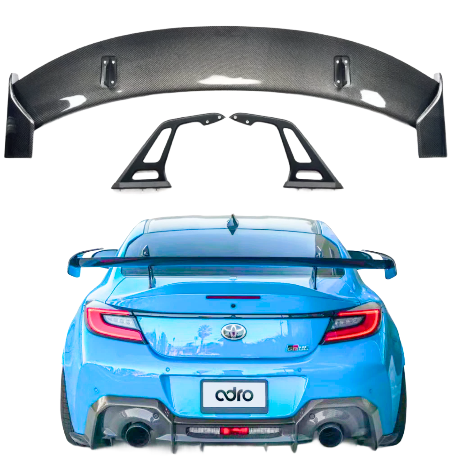 Swan neck wing 2012 Toyota GT86 real carbon fiber 