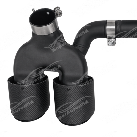Profile view highlighting the aggressive slanted angle-cut edge design of the VTEN quad exhaust tips