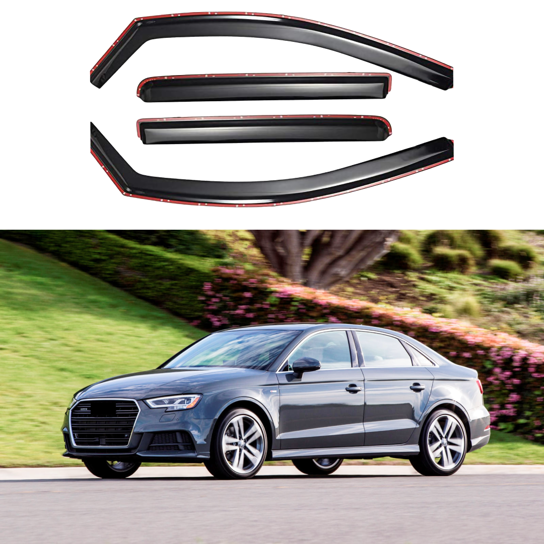 Fits 2016-2020 Audi A3 In-Channel Window Vent Visors Rain Guard Shade Protector