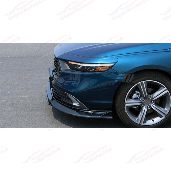 Fits 2023-Up Accord Gloss Black Competition Performance Style Front Bumper Lip