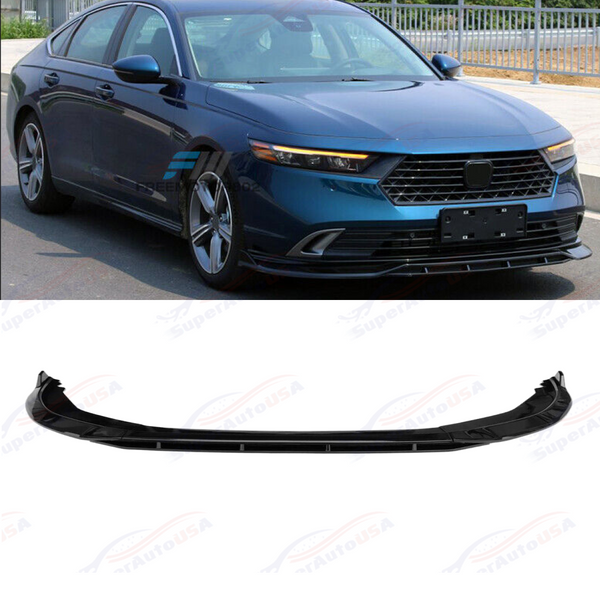 Fits 2023-Up Accord Gloss Black Competition Performance Style Front Bumper Lip