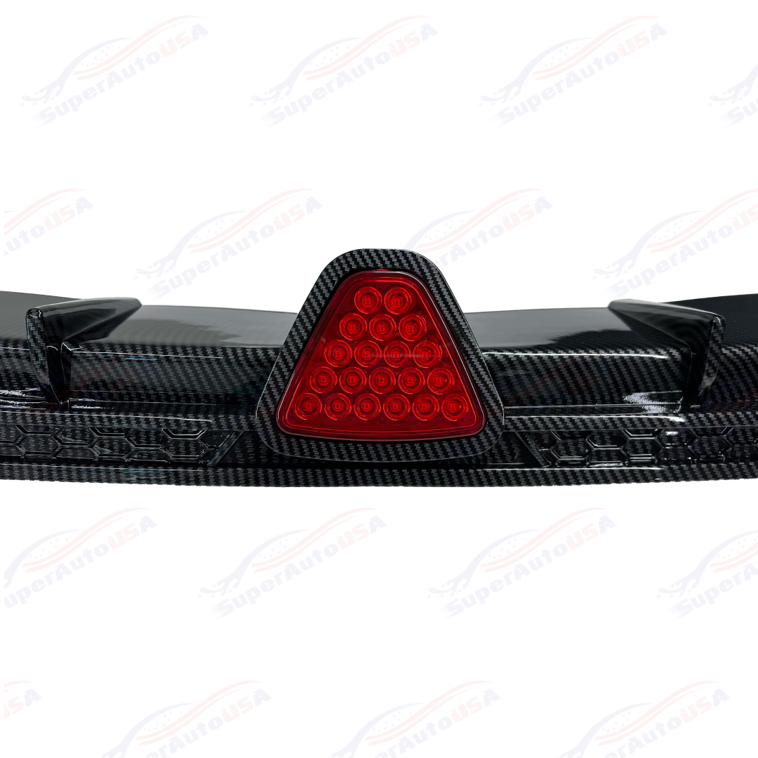 Fit 2018-2022 Honda Accord Sport Rear Diffuser Spoiler w/ LED Brake Light (Carbon Fiber Print)
