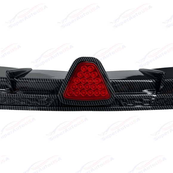 Fit 2018-2023 Honda Accord Sport Rear Diffuser Spoiler w/ LED Brake Light (Carbon Fiber Print)