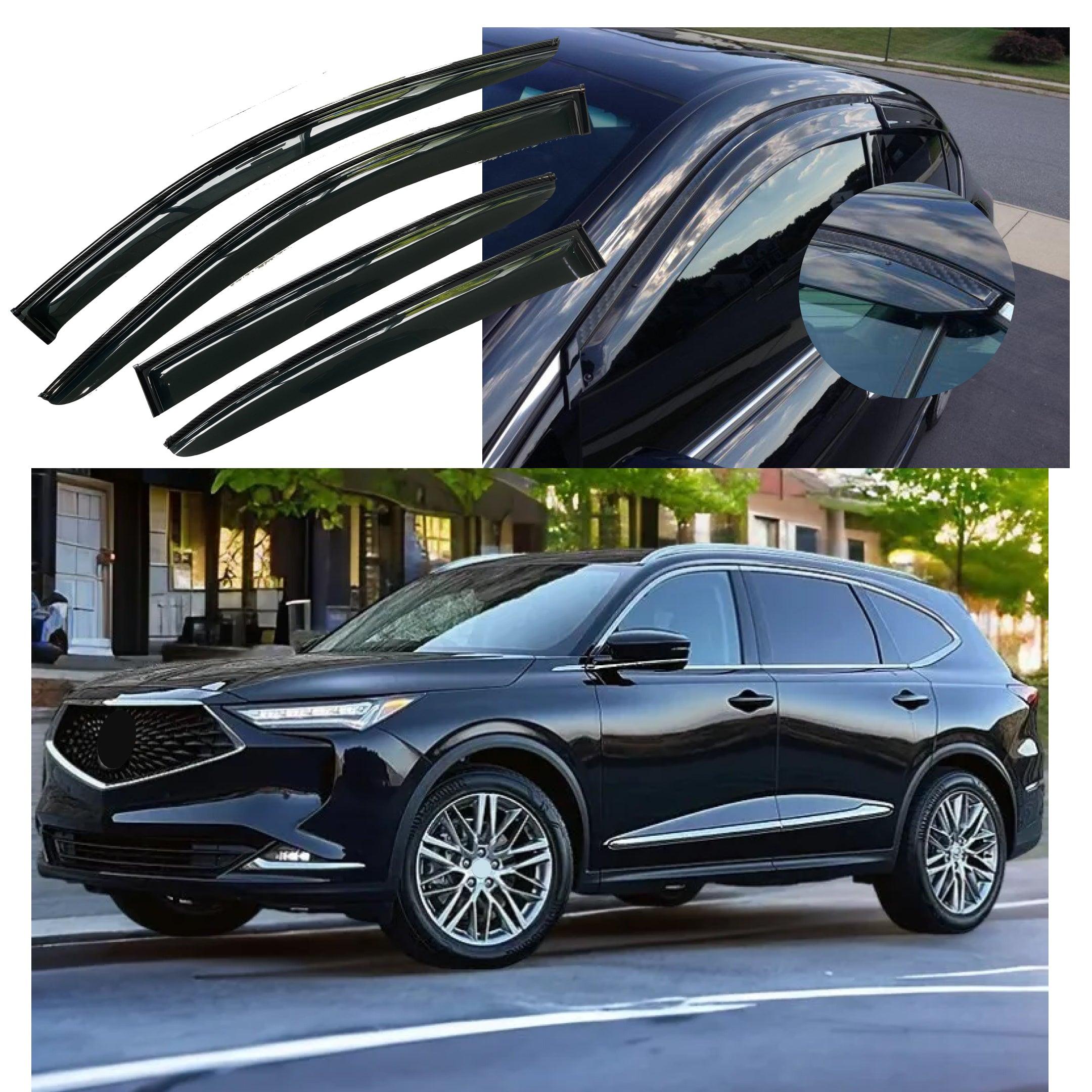 Fits Acura MDX 2022-24 Carbon Fiber Print Trims Guards Window Visors 