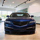 Direct front-facing view of the SuperAutoUSA executive gloss black grille for 2015-2017 Acura TLX