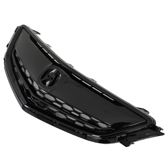 Standalone view of the uninstalled SuperAutoUSA gloss black front bumper grille for Acura TLX