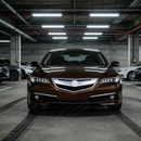 Full 3/4 view of a 2016 Acura TLX featuring the SuperAutoUSA silver grille upgrade