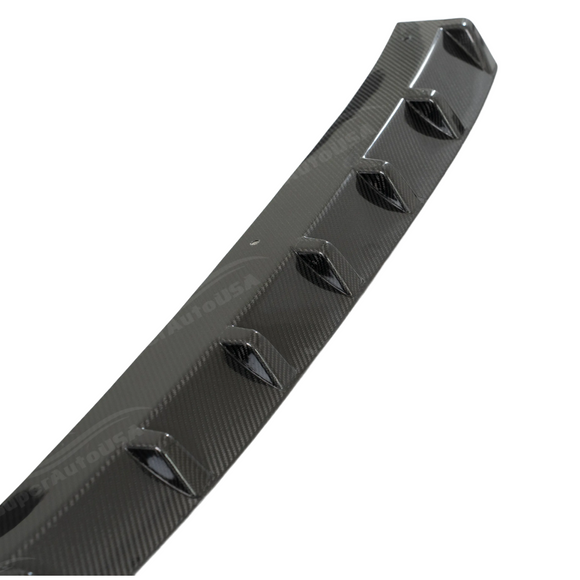 Real carbon fiber rear bumper diffuser with aggressive aero fins installed on a 2024 Acura TLX