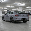 Top-down view of the sleek real carbon fiber trunk wing spoiler for the Acura TLX Type S