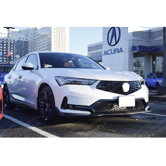SuperAutoUSA real carbon fiber front splitter lip for Acura Integra 2023-2025.
