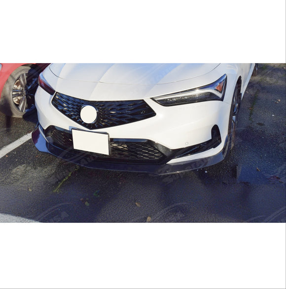 SuperAutoUSA carbon fiber front bumper splitter for Acura Integra 2024 trims.

