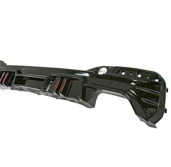 SuperAutoUSA factory-style rear diffuser with LED for 2022 BMW 530e G30.
