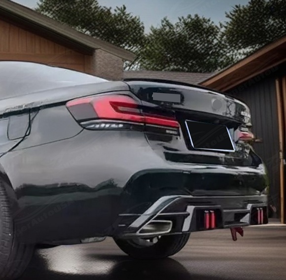 SuperAutoUSA ultra-lightweight rear diffuser lips for 2022 BMW 530i G30.
