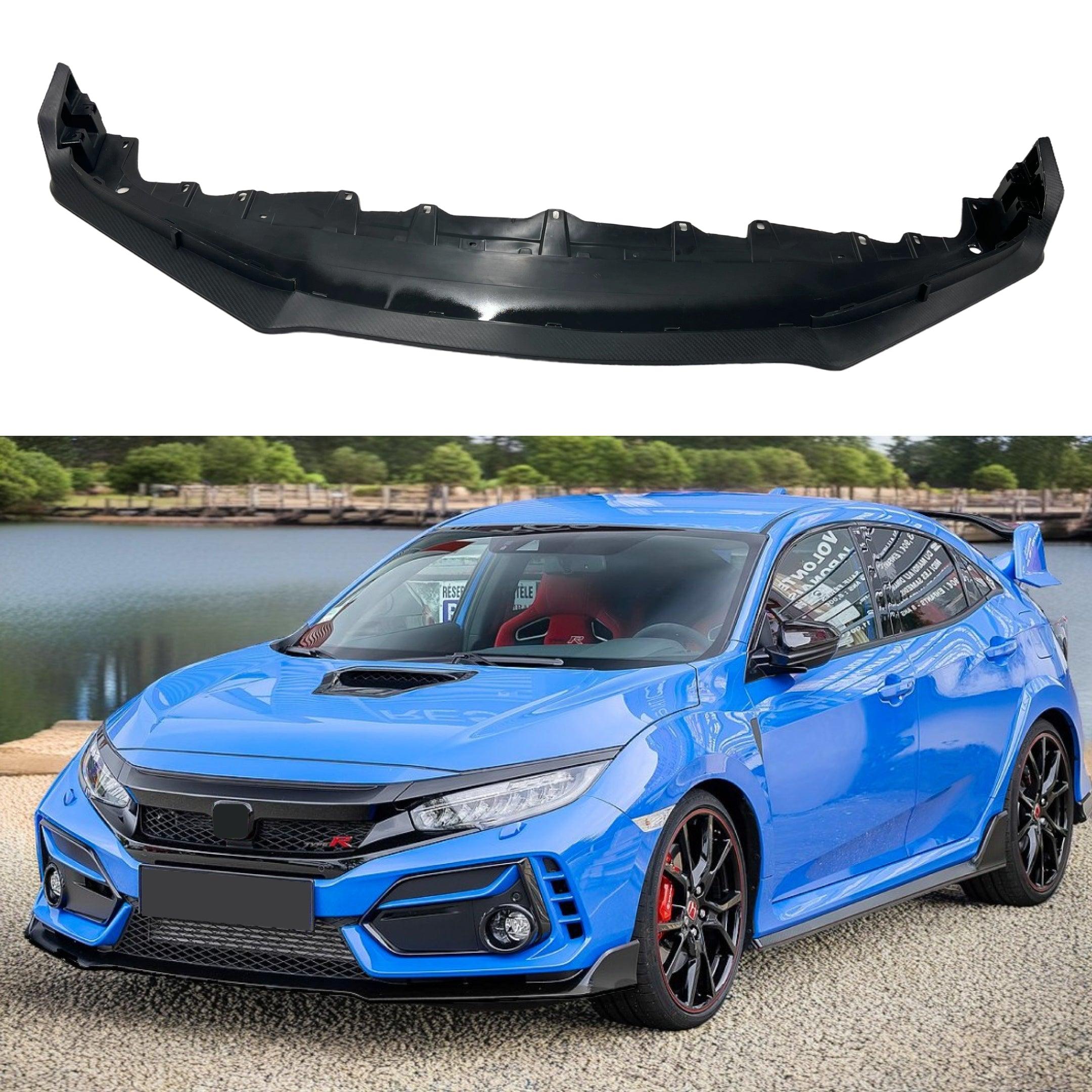 Fit for 2017-2021 Honda Civic Type R FK8 Hatchback Matte Black Carbon Pattern Front Bumper Lip