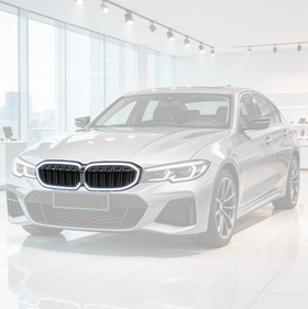 SuperAutoUSA gloss black double-slat LED illuminated grille glowing on a 2023 BMW 3 Series G20