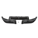 Standalone view of the uninstalled 3-piece gloss black front bumper splitter kit