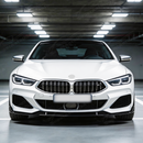 Precision SuperAutoUSA fitment along the M-Sport style bumper of a 2025 BMW 8 Series G16