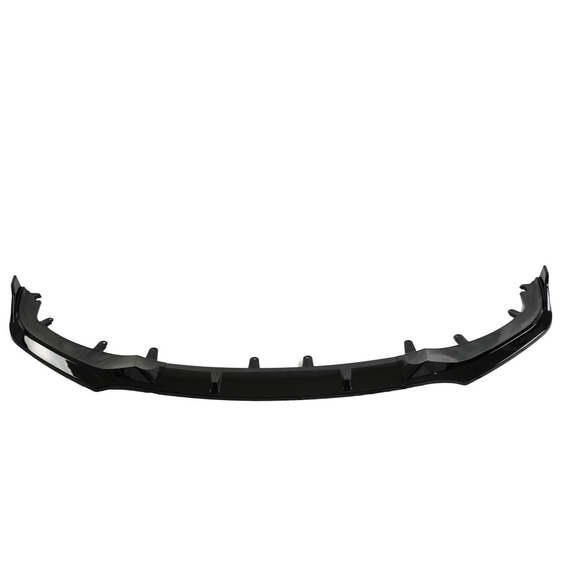 Standalone view of the uninstalled SuperAutoUSA gloss black front bumper lip for BMW 8 Series G16