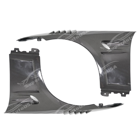 Easy installation of SuperAutoUSA real carbon fiber front fender panel