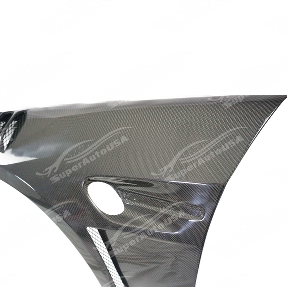 Precision fitment of SuperAutoUSA real carbon fiber fender on 2011 BMW E92 M3