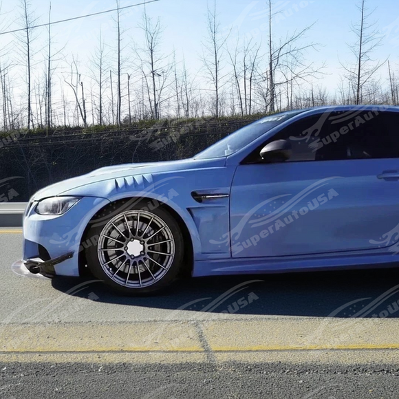 Sporty accent provided by SuperAutoUSA real carbon fiber fenders on M3