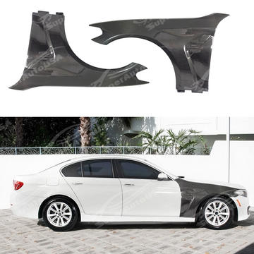 M style real carbon fiber front side vented fender panel on a 2011 BMW F10