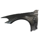 Detailed carbon fiber weave on the front side vented fender