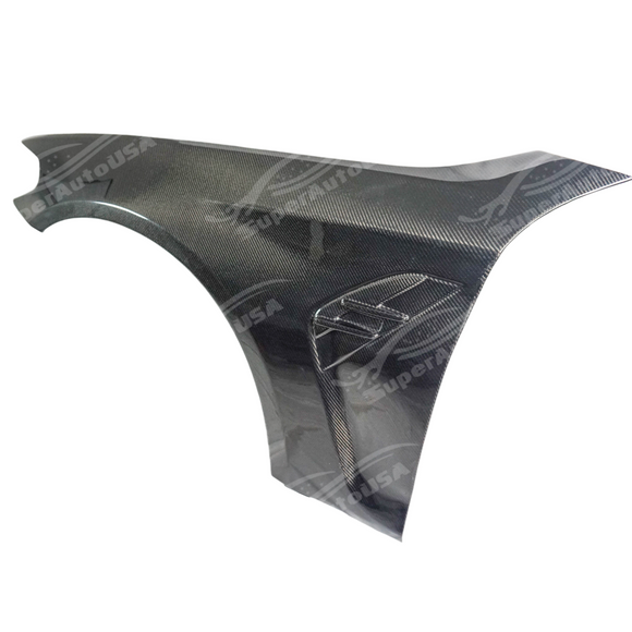 Full side view of a 2012 BMW F10 5 Series with M style carbon fiber fenders