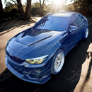 Close-up of the VTEN front lip's aggressive design on F80 M3