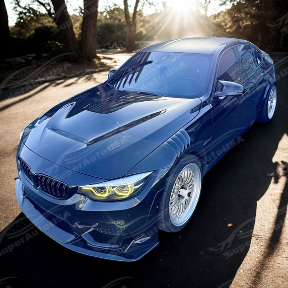 Close-up of the VTEN front lip's aggressive design on F80 M3