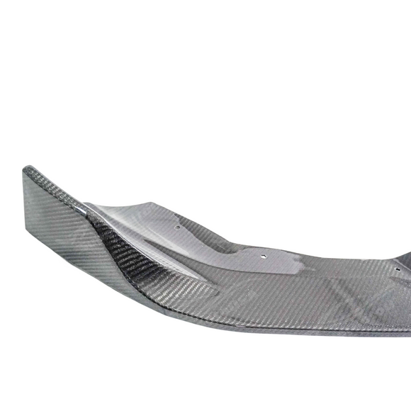 A 2021 BMW F87 M2 with the CS Style carbon fiber bumper cover and lip installed