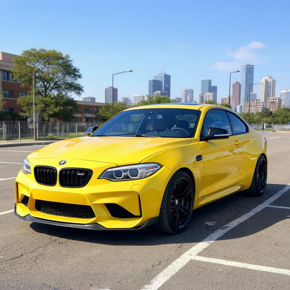 Full side profile of a 2020 BMW F87 M2 with the CS Style body kit