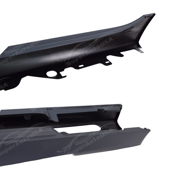 View demonstrating full accessibility to factory underbody jack pads with the side skirt blades installed