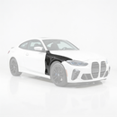 SuperAutoUSA real carbon fiber front body fender vents installed on a 2021 BMW G22 4 Series