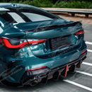 Close-up of the rear lower bumper diffuser's design on G22