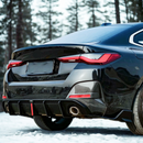 Gloss black VTEN rear diffuser kit for BMW G26 2021-2025 with LED and splitters