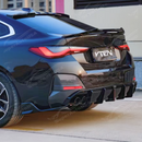 Close-up of the illuminated LED light on VTEN dual exhaust diffuser